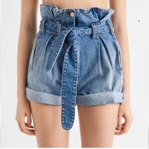 Re/Done x The Attico High Waist Denim Blue Shorts